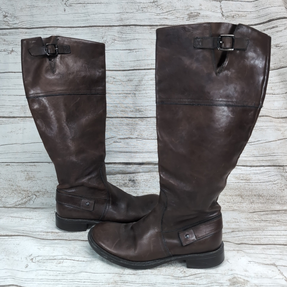 Vic Matie Brown Leather Equestrian Riding Boots Size  35